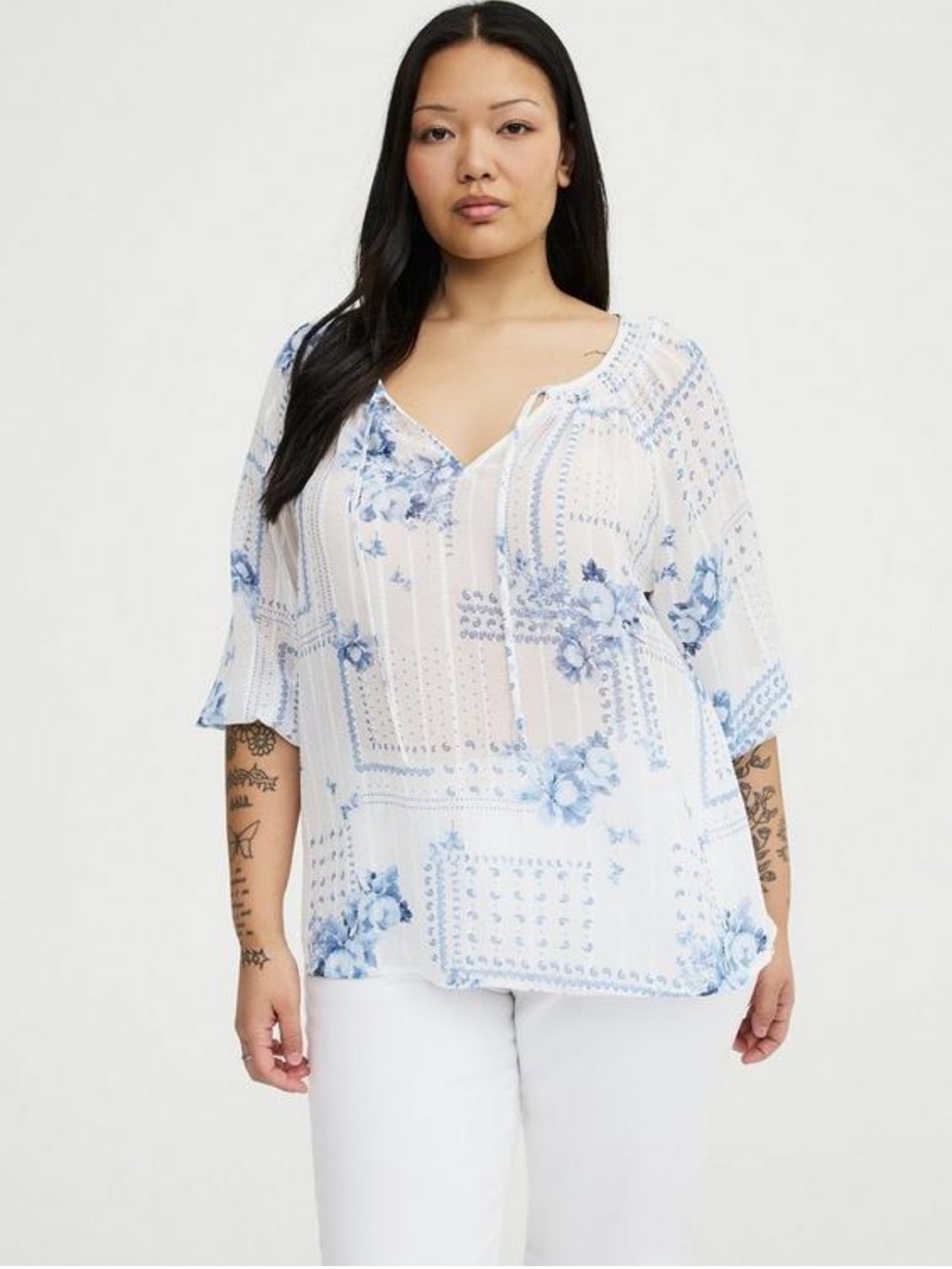 NWT Torrid Raglan Peasant Blouse